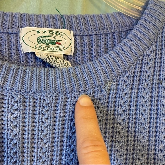 Lacoste Izod Vintage Knit Crewneck Sweater Sz Med - Picture 5 of 9